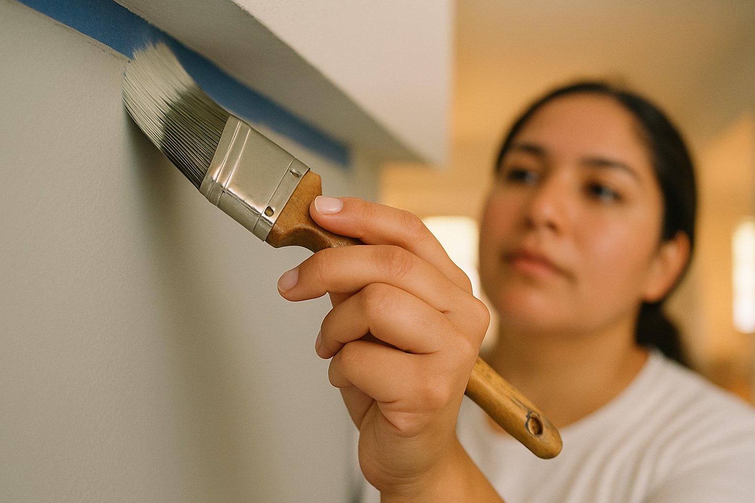 Pintura interior con líneas limpias